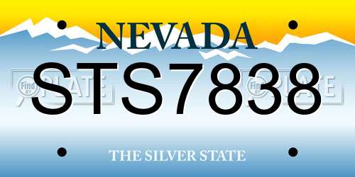 STS7838 Nevada License Plate