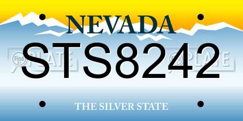 STS8242 Nevada License Plate
