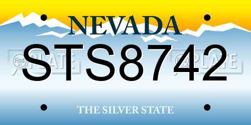 STS8742 Nevada License Plate