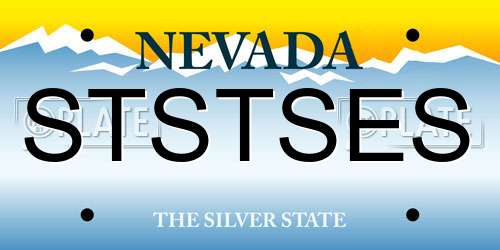 STSTSES Nevada License Plate