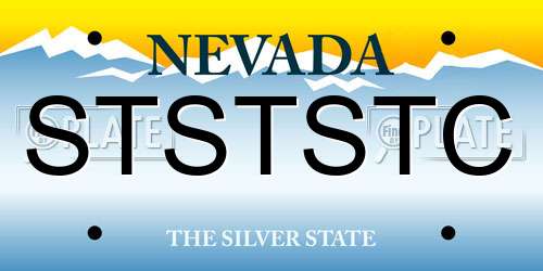 STSTSTC Nevada License Plate