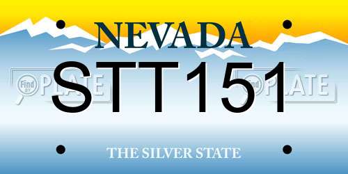 STT151 Nevada License Plate