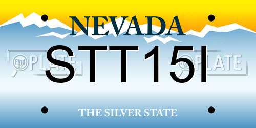 STT15I Nevada License Plate