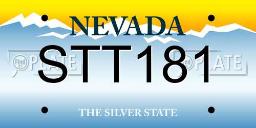 STT181 Nevada License Plate