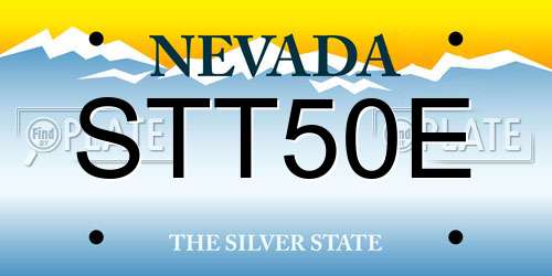 STT50E Nevada License Plate