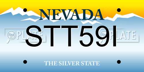 STT59I Nevada License Plate