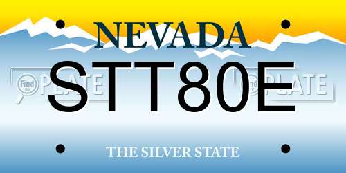 STT80E Nevada License Plate