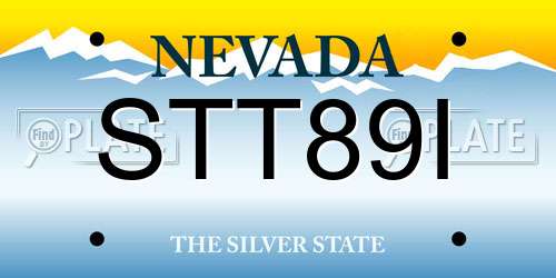 STT89I Nevada License Plate