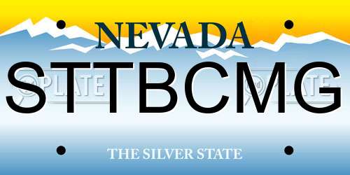 STTBCMG Nevada License Plate