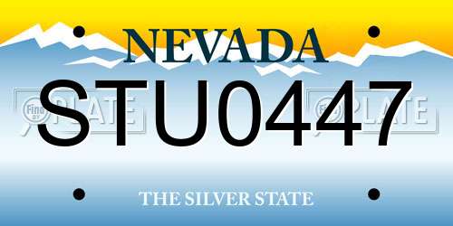 STU0447 Nevada License Plate