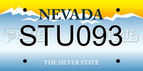 STU093 Nevada License Plate