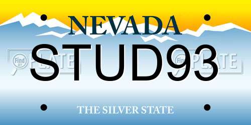 STUD93 Nevada License Plate