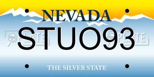STUO93 Nevada License Plate