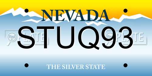 STUQ93 Nevada License Plate