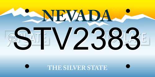 STV2383 Nevada License Plate