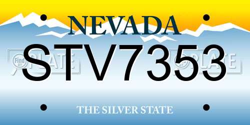 STV7353 Nevada License Plate