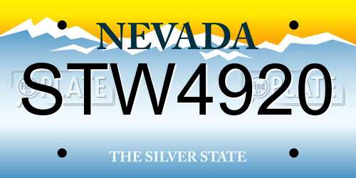 STW4920 Nevada License Plate