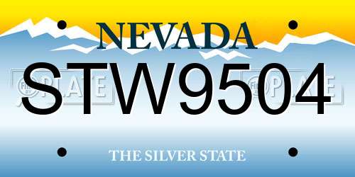 STW9504 Nevada License Plate