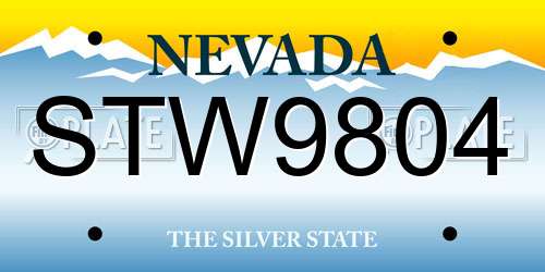 STW9804 Nevada License Plate