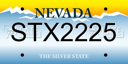 STX2225 Nevada License Plate