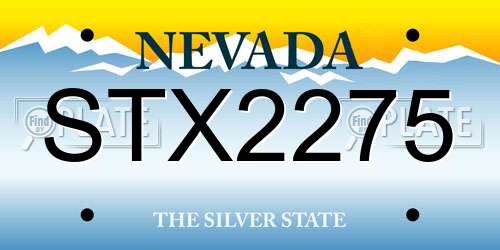 STX2275 Nevada License Plate