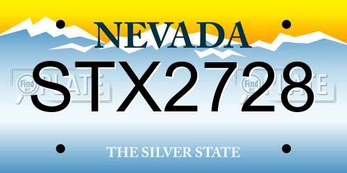 STX2728 Nevada License Plate