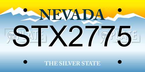 STX2775 Nevada License Plate