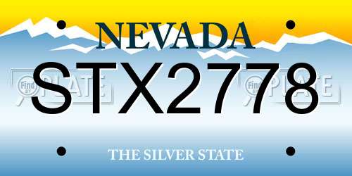 STX2778 Nevada License Plate
