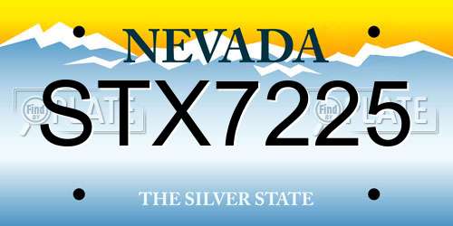 STX7225 Nevada License Plate