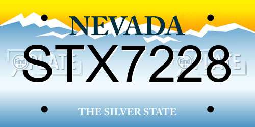 STX7228 Nevada License Plate