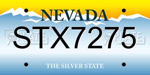 STX7275 Nevada License Plate