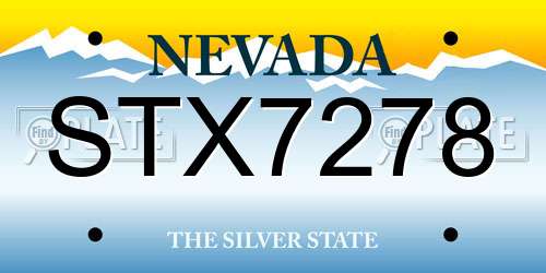 STX7278 Nevada License Plate