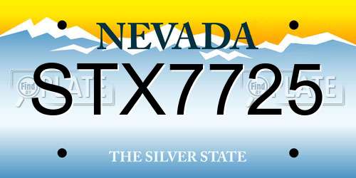 STX7725 Nevada License Plate