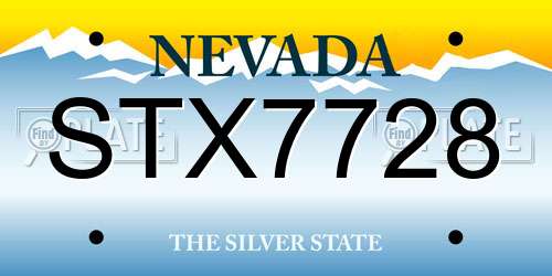 STX7728 Nevada License Plate
