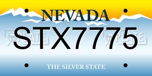 STX7775 Nevada License Plate
