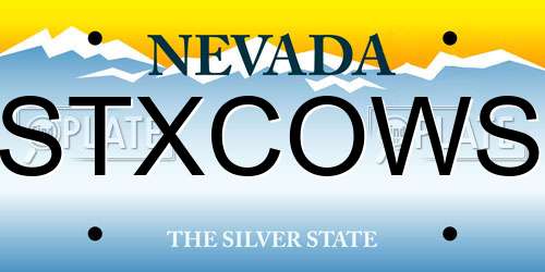 STXCOWS Nevada License Plate