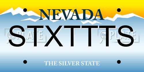 STXTTTS Nevada License Plate