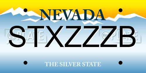 STXZZZB Nevada License Plate