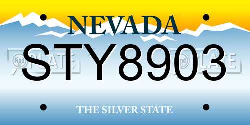 STY8903 Nevada License Plate