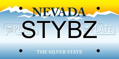 STYBZ Nevada License Plate