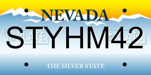 STYHM42 Nevada License Plate