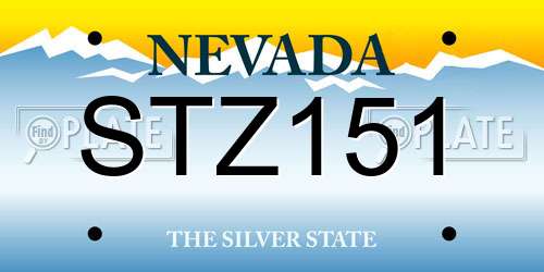 STZ151 Nevada License Plate