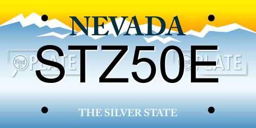STZ50E Nevada License Plate