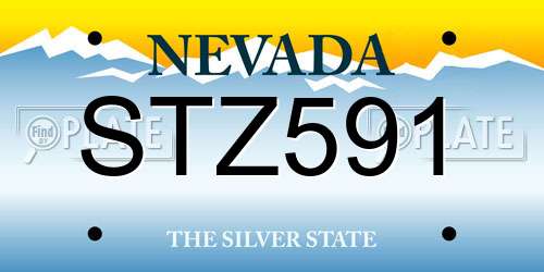 STZ591 Nevada License Plate