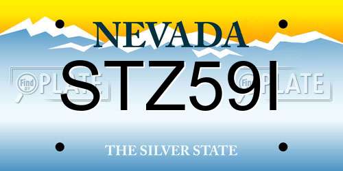 STZ59I Nevada License Plate