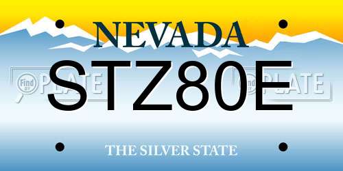 STZ80E Nevada License Plate