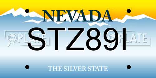 STZ89I Nevada License Plate