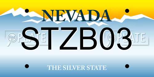 STZB03 Nevada License Plate