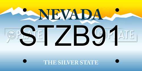 STZB91 Nevada License Plate