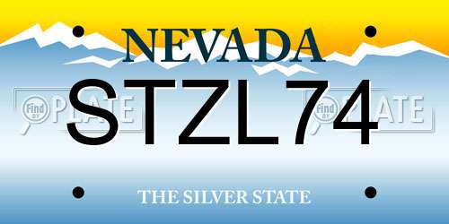 STZL74 Nevada License Plate
